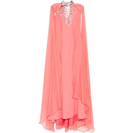 JEAN-LOUIS SABAJI abito decorato con mantella - rosa