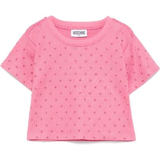 Moschino Kids t-shirt con strass - rosa