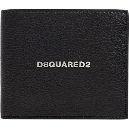 DSQUARED2 portafoglio in pelle con placca logo - nero