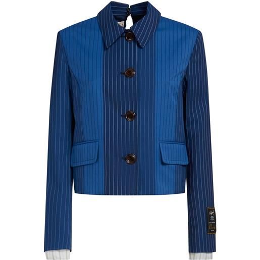 Marni blazer gessato - blu