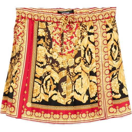 Versace minigonna con stampa barocco - nero