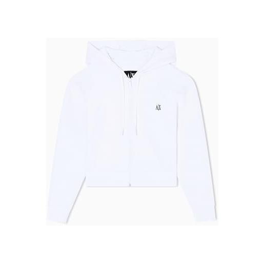 Armani Exchange felpa donna icon project, piccolo logo ricamo, taglio corto, nero, xs