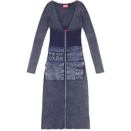 Diesel abito a coste con zip e tasche - blu