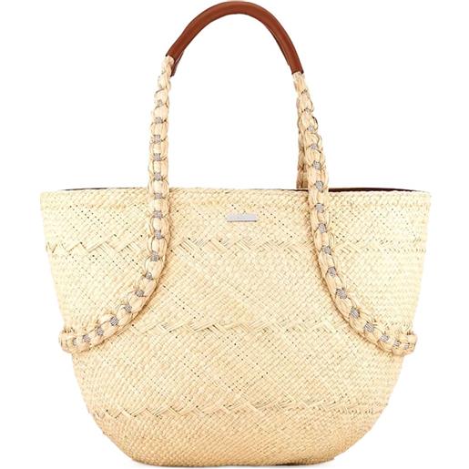 Aquazzura borsa tote isla intrecciata - toni neutri