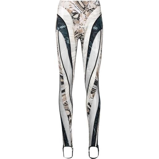 Mugler leggings con stampa pelle di serpente - toni neutri