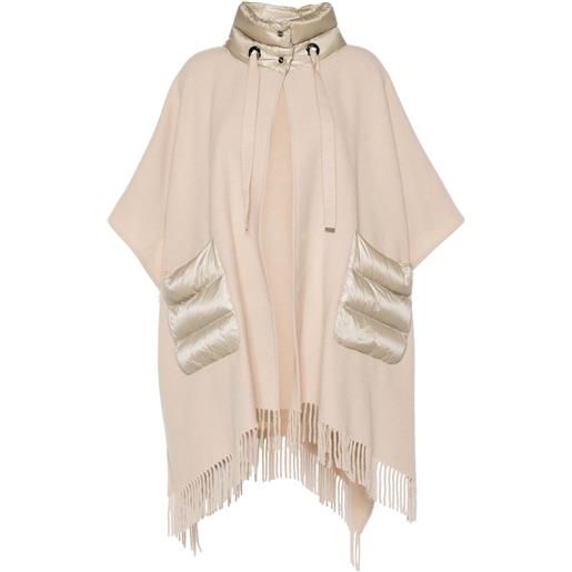 Herno mantella con frange - toni neutri