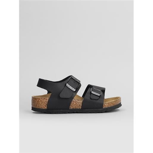 Birkenstock kids sandali flats new york in pelle nera
