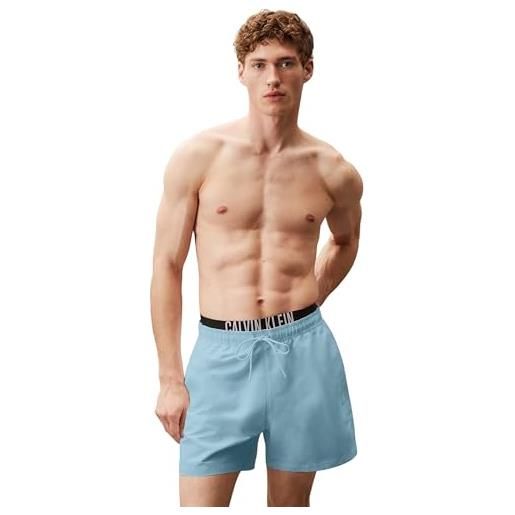 Calvin Klein uomo pantaloncino da bagno medium double con fascia con logo, rosa (sweet pink), s