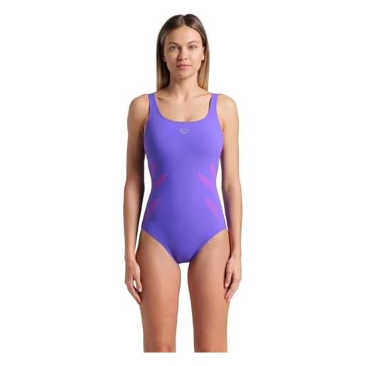 Arena milena wing back costume intero donna coppa b, costume da bagno modellante shapewear, tecnologia power mesh e tessuto sensitive fabrics resistente al cloro, coppe fisse e spalline regolabili