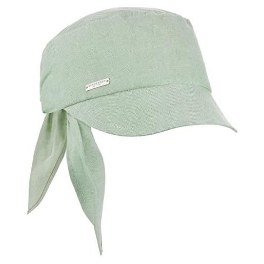 Seeberger cappellino da donna cotton chambray berretto piatto visiera taglia unica - verde