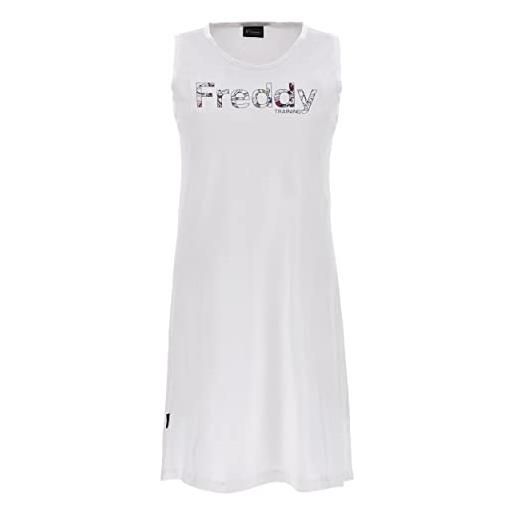 FREDDY - abito smanicato con stampa floreale training, bianco, medium