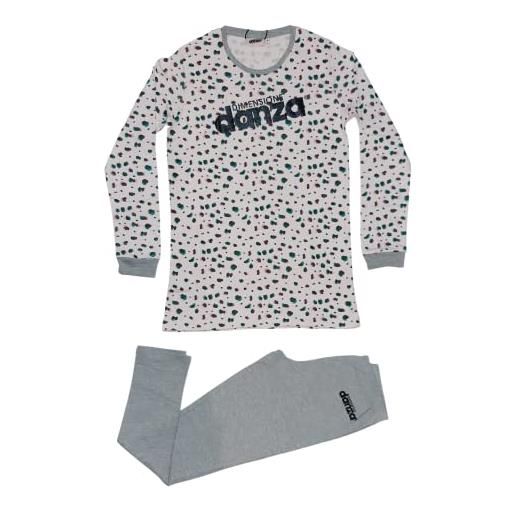 DIMENSIONE DANZA pigiama donna maxi blusa + leggings manica lunga invernale 20221 (cipria, s)