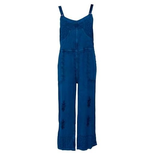 GURU SHOP guru-shop, salopette, pantaloni boho, tuta ricamata, blu denim, sintetico, dimensione indumenti: 38, pantaloni lunghi