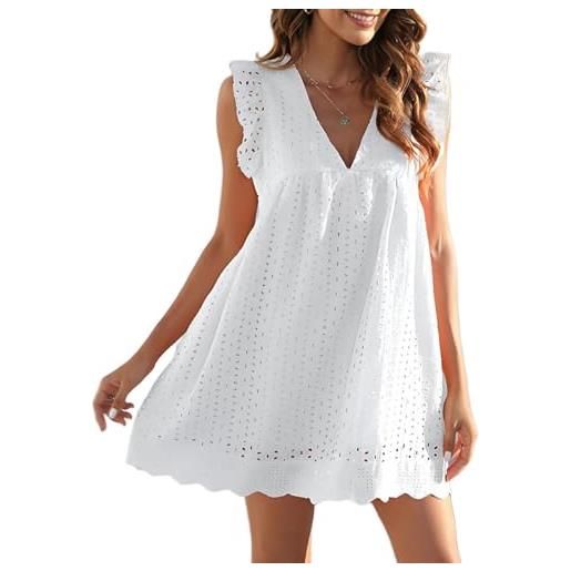 Generic pickelect - vestito pagliaccetto california con pantaloncini, scollo a v, gonna in pizzo con maniche a volant, tinta unita, abito pagliaccetto california, verde chiaro, m