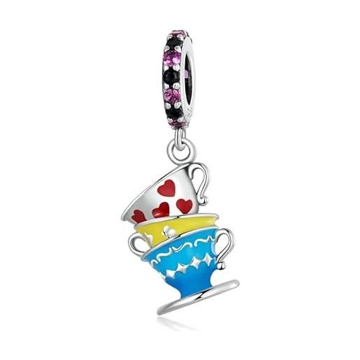 LES FOLIES DI PAOLA GRIECO charm tazzine alice in wonderland regina di cuori per disney in argento 925 - les folies per pandora