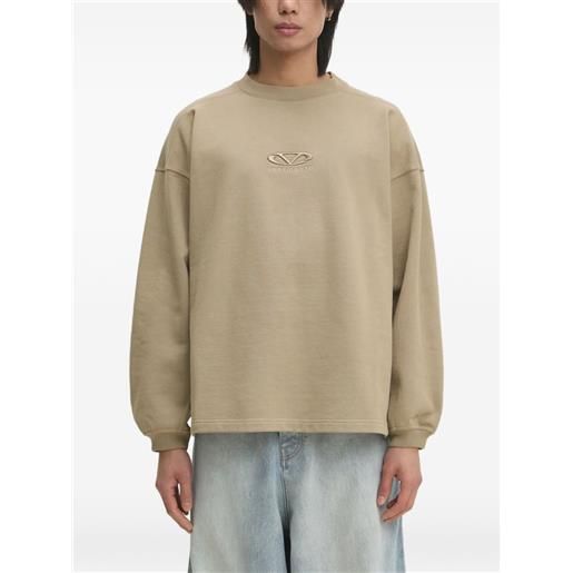 VETEMENTS felpa con logo ricamato - toni neutri