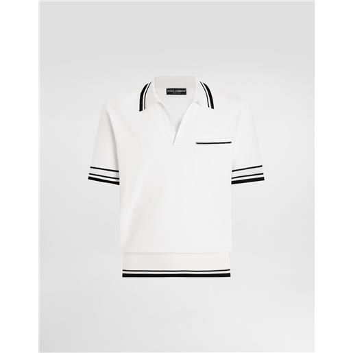 Dolce & Gabbana maglia polo in piquet di seta