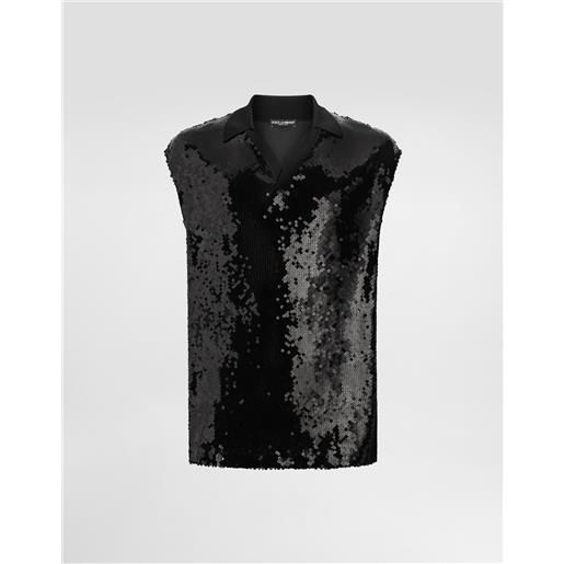Dolce & Gabbana polo senza maniche con paillettes