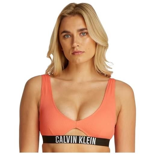 Calvin Klein donna top bikini bralette con cut-out, arancione (dazzling coral), s