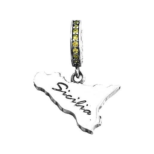 LES FOLIES DI PAOLA GRIECO charm regione sicilia italia souvenir ciondolo pendente in argento 925 - les folies per pandora