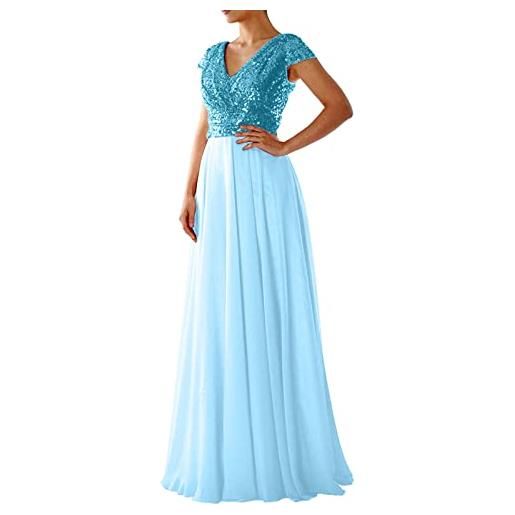 Generic vestito da sera da donna con paillettes, costume da samba da donna, abito da ballo latino, abito da sera di gala, per matrimonio, grande dimensione, abito da sposa, abito da cocktail con paillettes