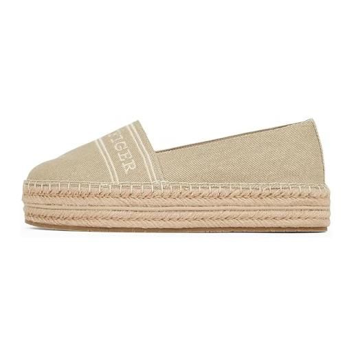 Tommy Hilfiger donna espadrillas denim platform con plateau, blu (space blue), 38 eu