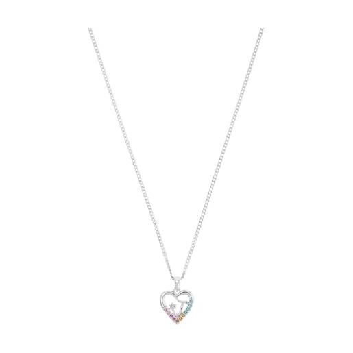 Prinzessin Lillifee collana con ciondolo collana per bambine in argento 925, con zirconi sintetici, 35+3 cm, argento, j, fornita in confezione regalo, 2027883