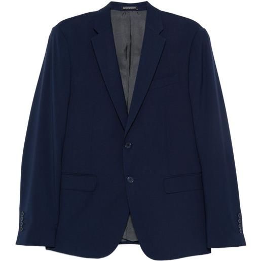 Emporio Armani completo monopetto in lana vergine - blu