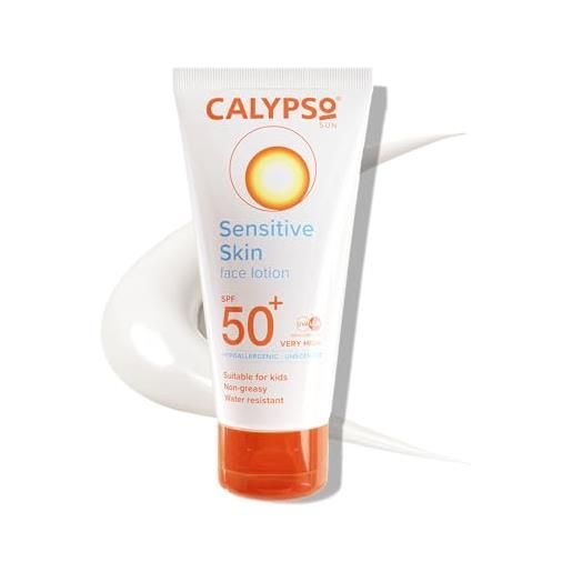 Calypso lozione per pelli sensibili per viso e collo | spf50+ | adatto ai bambini | elevata protezione | 50 ml