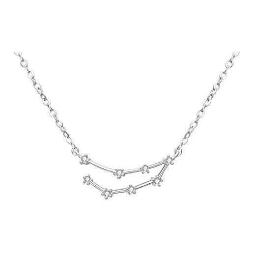 Collana Costellazione Zodiacale In Argento 925 Con Zirconi – Ciondolo Delicato Rosa-Oro Per Donna, Regalo - 2