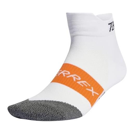 adidas unisex - adulto terrex heat. Rdy trail running speed ankle socks, semi impact orange/white, 2.5-4