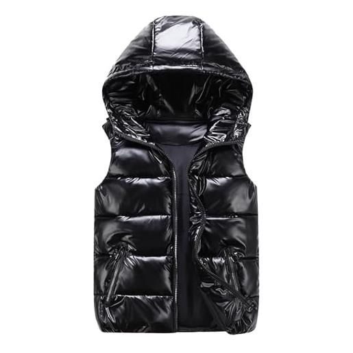 Generic giacca da donna invernale con cerniera composita, senza maniche, tasca esterna piumini lunghi firmati