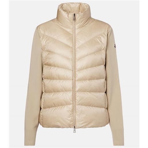Moncler cardigan in lana vergine con imbottitura