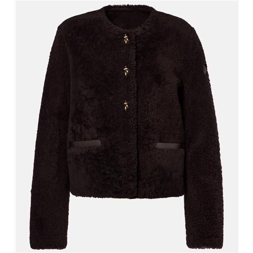 Moncler piumino cropped con pelle