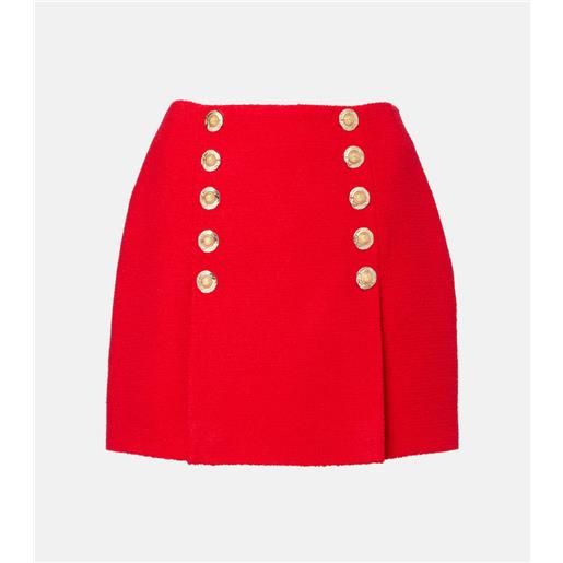 Balmain minigonna in misto lana a pieghe
