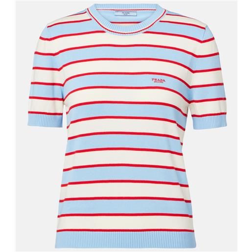 Prada top in maglia di cotone a righe
