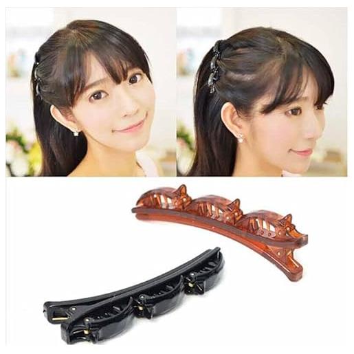 Gowxs 2 pezzi doppio strato twist band french braider hair tool fashion double layer band twist twist twist clip front hair clips hairpin hairpin headband beauty tool women's fashion headbands