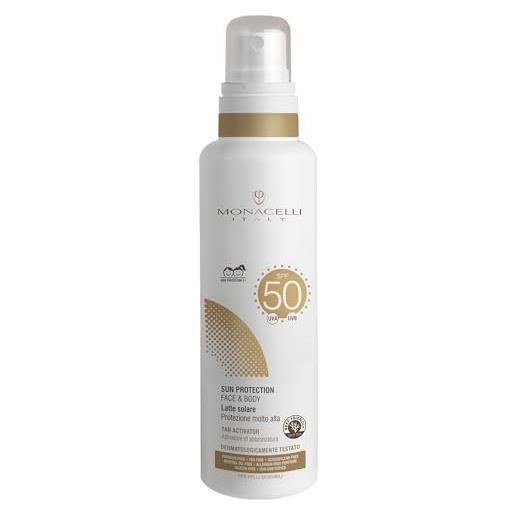 Monacelli sun protection face & body 50 spf latte solare protettivo idratante 100ml