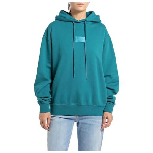 Replay w3704f felpa con cappuccio, 098 nero, s donna