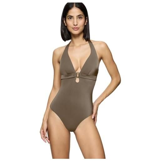 MAMALICIOUS Costume Intero Da Maternità Nero Con Scollo A V E Schiena Scoperta - Morbido E Con Fiocco, Taglia XL - 2