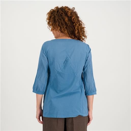 Colour lab blusa in mussola di cotone a maniche 3/4