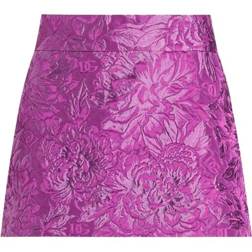 Dolce & Gabbana minigonna dna jacquard - viola