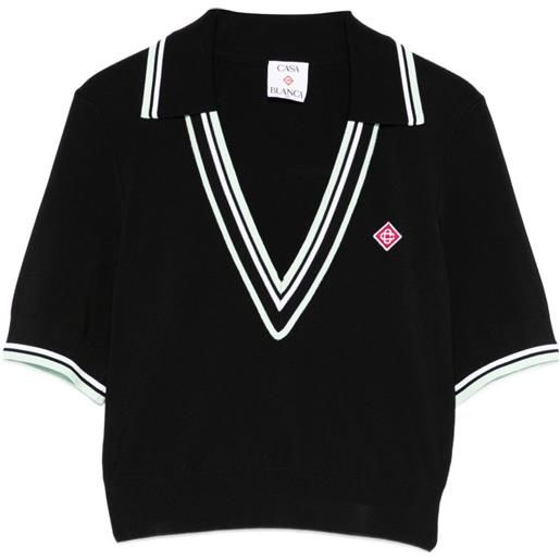 Casablanca canotta in maglia con scollo a v - nero