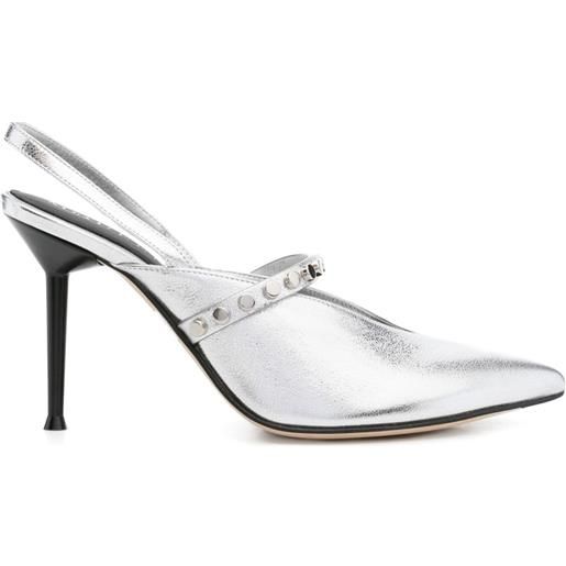 Alexander McQueen pumps slingback revel con borchie 90mm - argento
