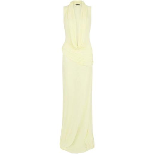 David Koma abito da sera con scollo drappeggiato - giallo
