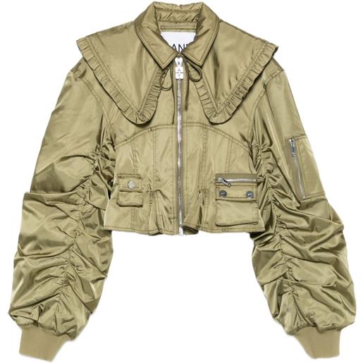 GANNI bomber duchess - verde