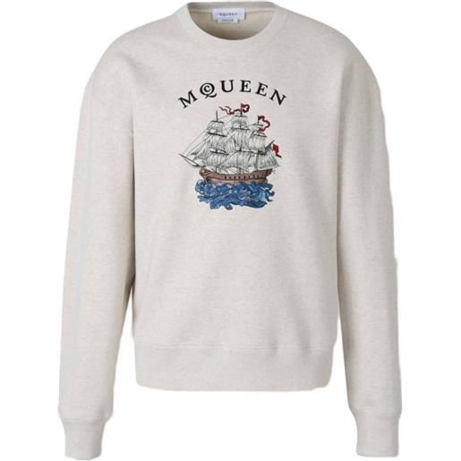 Alexander McQueen felpa con ricamo - toni neutri