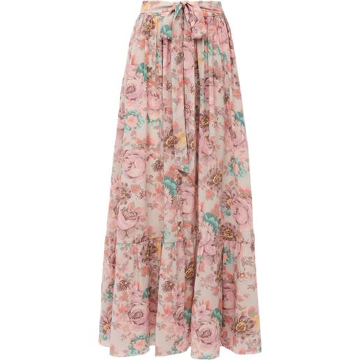 Chloé gonna a fiori con ruches - toni neutri