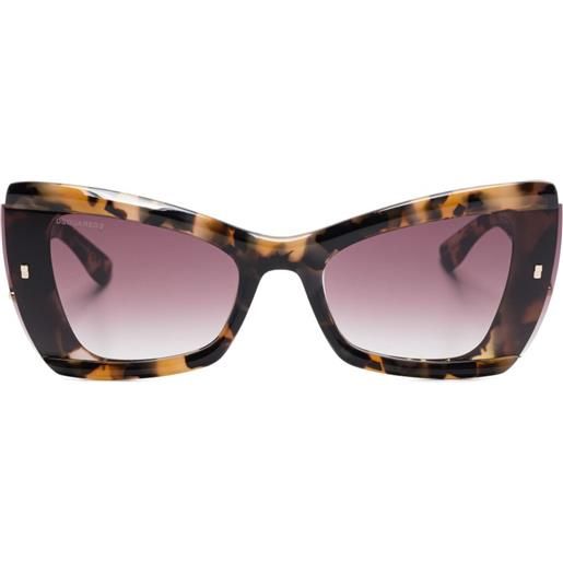 DSQUARED2 EYEWEAR occhiali da sole cat-eye con effetto tartarugato - marrone