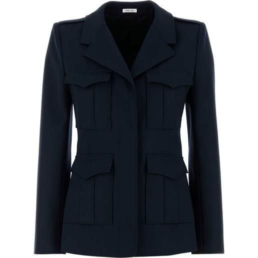 Alexander McQueen blazer in lana con tasca - blu